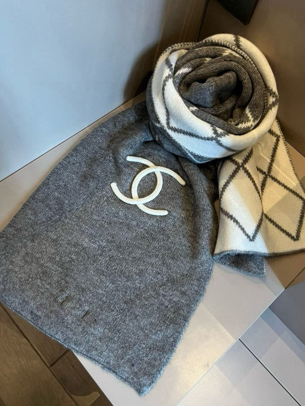 Beanie hat and a matching scarf set