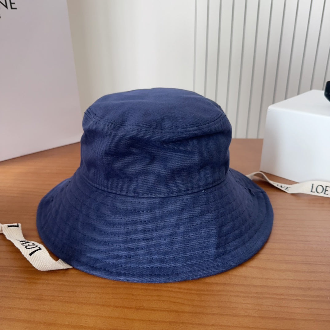 Blue Denim Bucket Hat with Long Straps