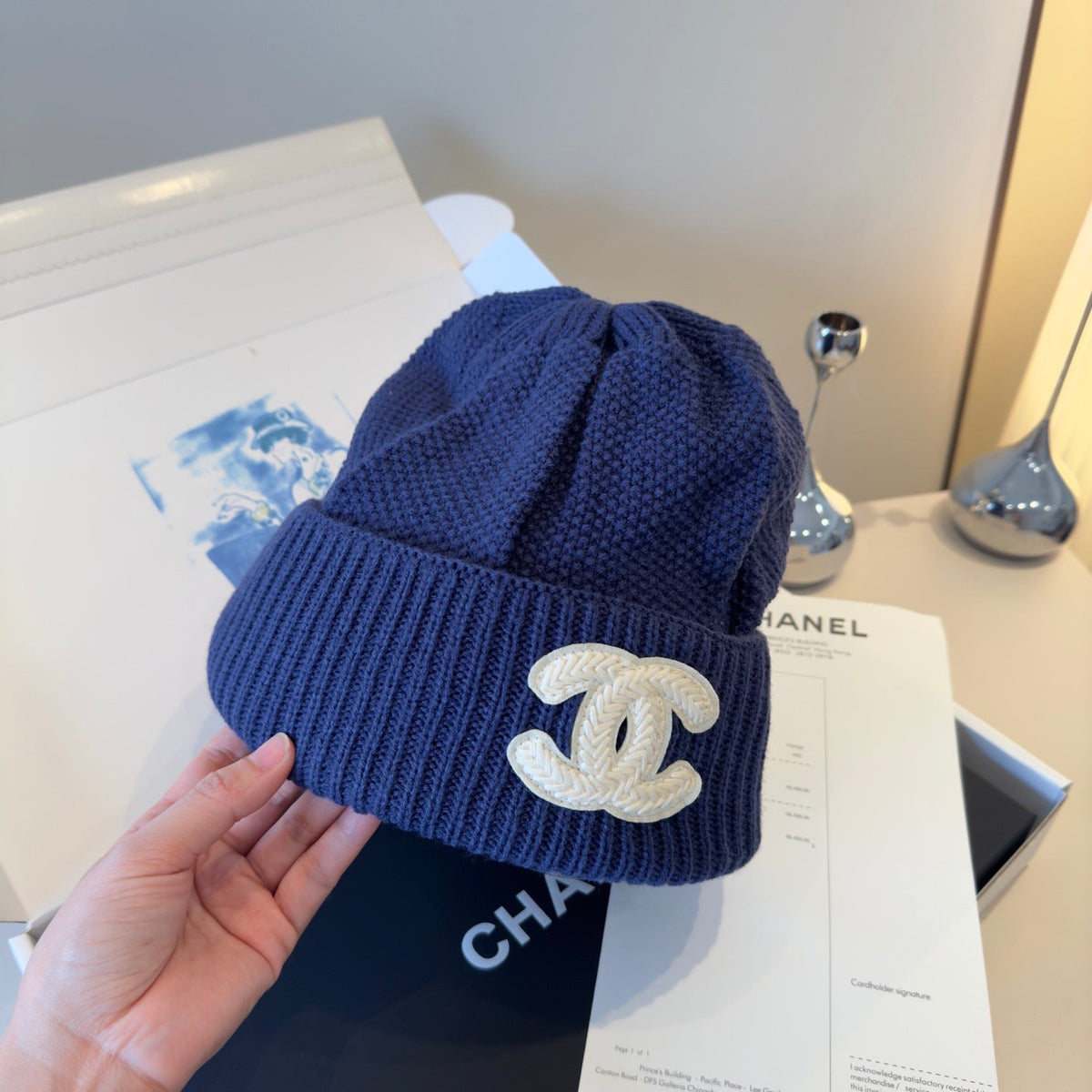 A Knit Beanie Blue