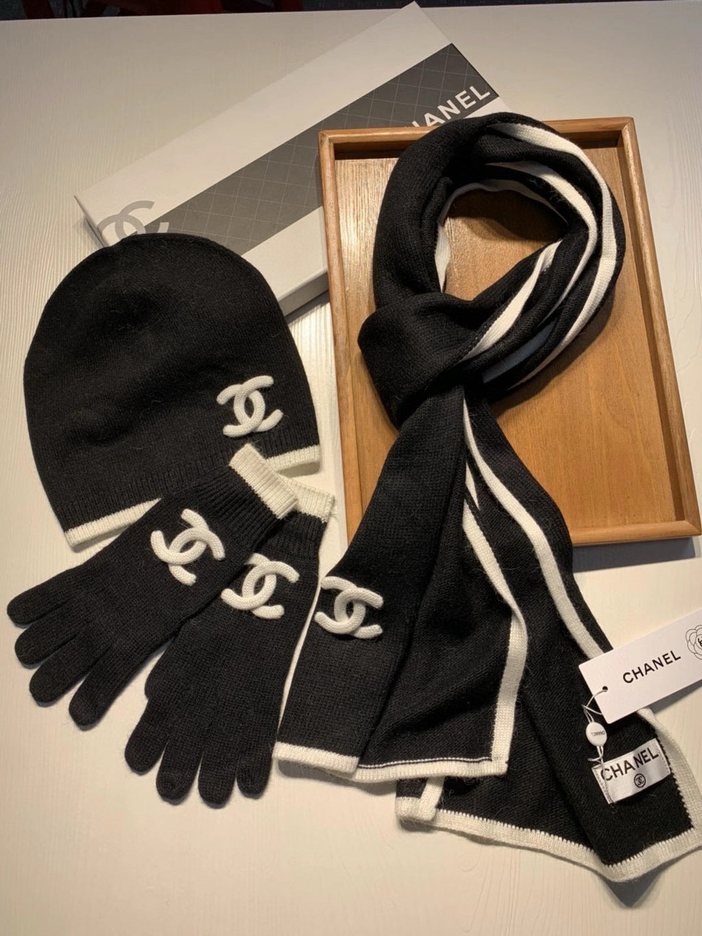 Knit Accessories Set (Beanie, Scarf, Gloves)