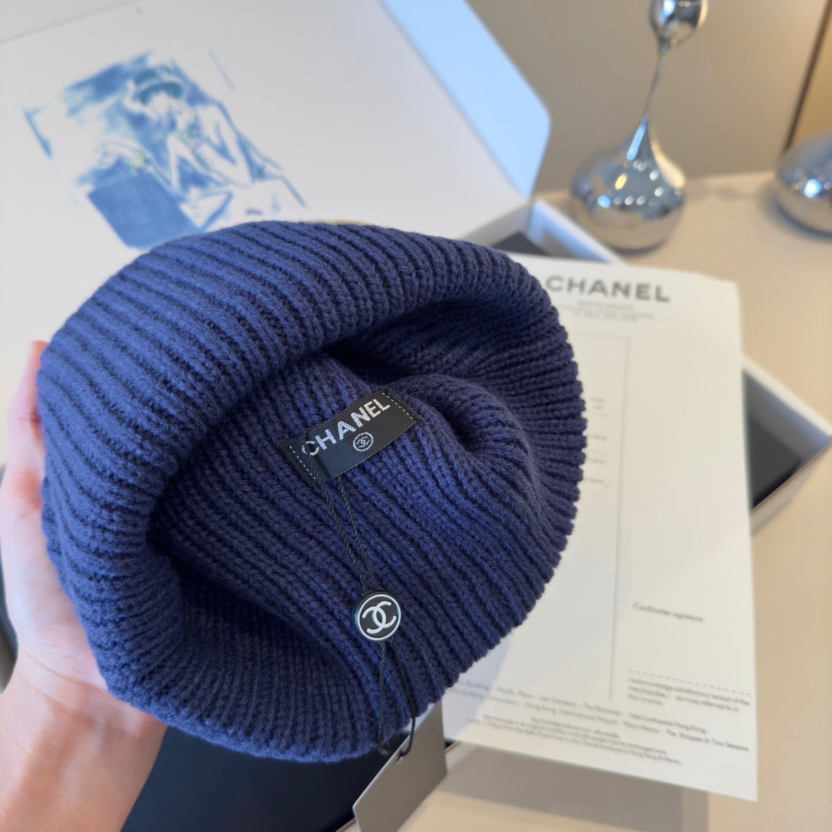 A Knit Beanie Blue