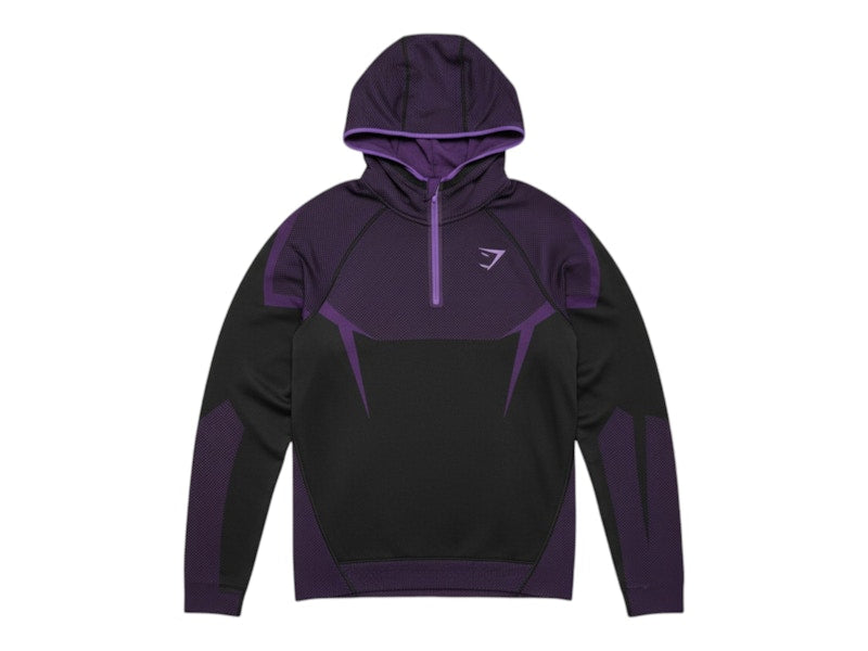 Gymshark Onyx 5.0 Seamless Hoodie Black/Athletic Purple