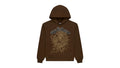 Sp5der Rhinestone OG Web Hoodie Brown