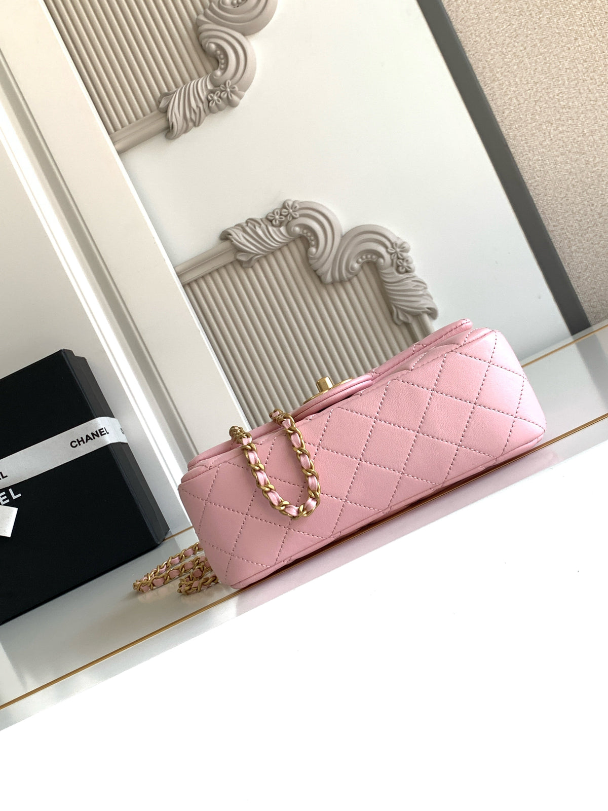 CC Mini Rectangular Flap Bag Petal Pink